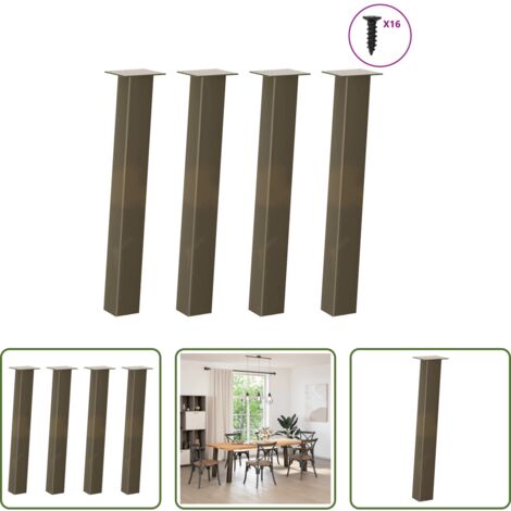 vidaXL Soporte para mesa -  Patas para mesa consola 4 unidades acero natural 72 cm acero
