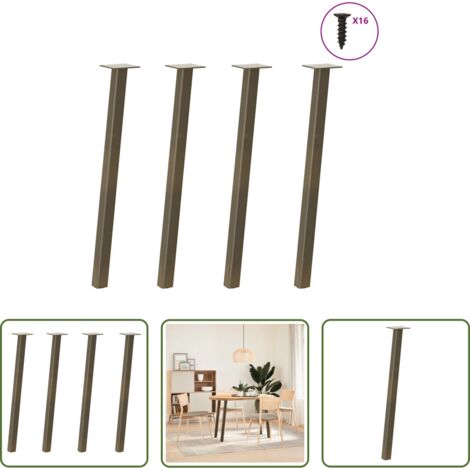 vidaXL Soporte para mesa -  Patas para mesa consola 4 unidades acero natural 72 cm acero
