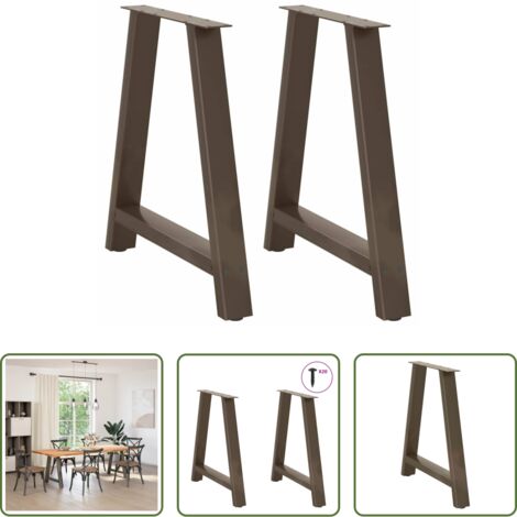 vidaXL Soporte para mesa - Patas para mesa de comedor en forma de A (2 unidades, 70 x 72-73 cm, acero)