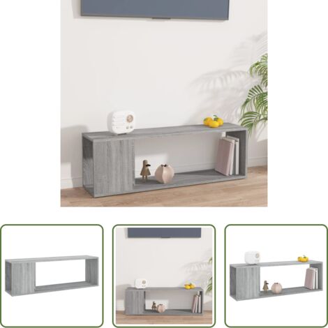 vidaXL Soporte para TV - Mueble de TV madera contrachapada gris Sonoma 100x24x32 cm