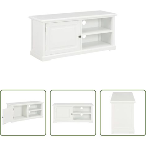 vidaXL Soporte para TV -  Mueble para TV de madera blanco 90x30x40 cm