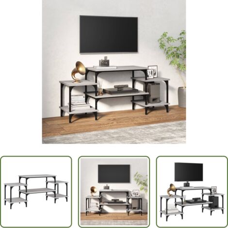 vidaXL Soporte para TV - Mueble para TV madera contrachapada gris Sonoma 117x35x52 cm