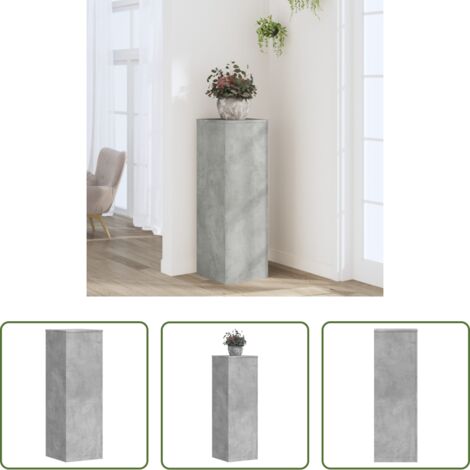 vidaXL Soportes de madera -  Soportes de plantas madera ingeniería gris hormigón 33x33x100cm