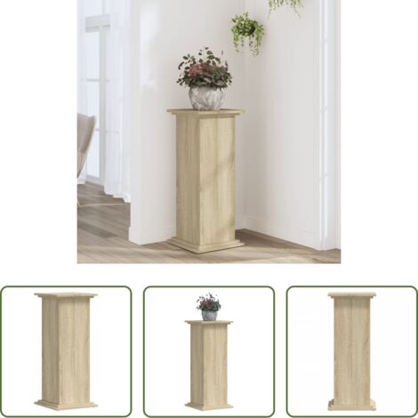 vidaXL Soportes de madera -  Soportes de plantas madera ingeniería roble Sonoma 33x33x80 cm