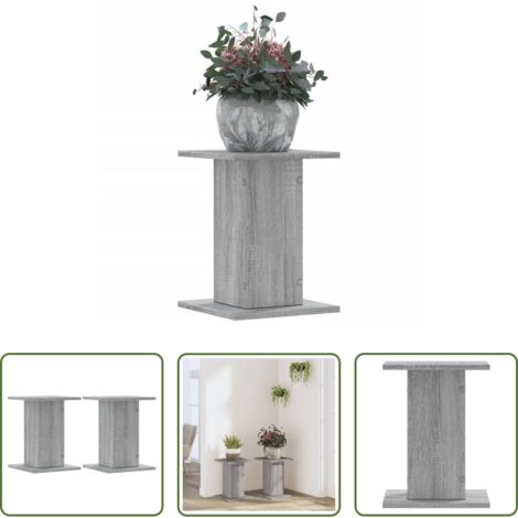 vidaXL Soportes decorativos -  Soportes para plantas 2 uds madera gris Sonoma 30x30x40 cm