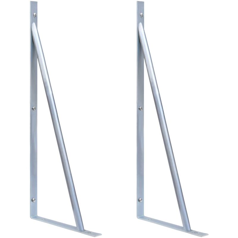 

vidaXL Soportes para postes de valla 2 unidades acero galvanizado - Antracita