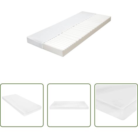 vidaXL Sostegno corpo -  Materasso 100x200 cm 7 Zone Schiuma di Poliuretano 10 cm H2 H3