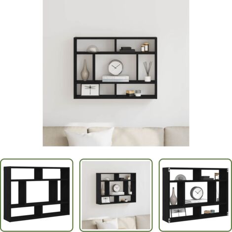 vidaXL Spazio salvaspazio -  Mensola da parete in rovere nero 75x16x55 cm in legno ingegnerizzato