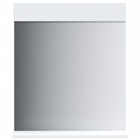 vidaXL Specchio Bagno e Ripiano BERG Bianco 60x12x70 cm Legno Massello