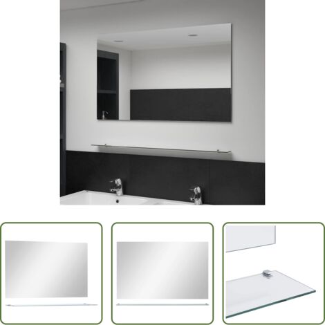 vidaXL Specchio con mensola - Specchio da Parete con Mensola 100x60 cm in Vetro Temperato