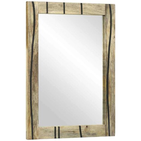 vidaXL Specchio da bagno con specchio Marrone 50 x 2.5 x 70 cm
