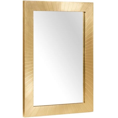 vidaXL Specchio da bagno con specchio Nero e Oro 50 x 2.5 x 70 cm