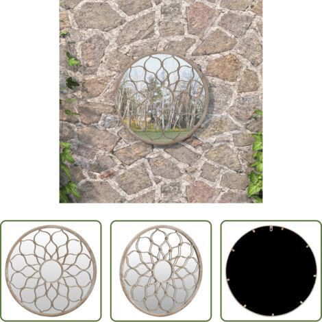 vidaXL Specchio da esterno -  Specchio da Giardino Sabbia 40x3 cm in Ferro Rotondo da Esterno