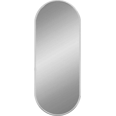 vidaXL Specchio da Parete Argento 50x20 cm Ovale