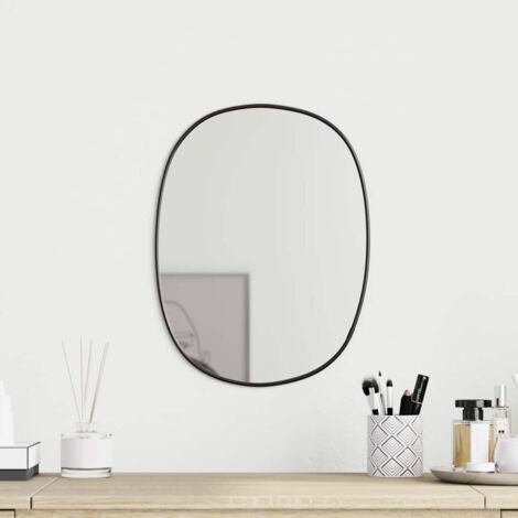 vidaXL Specchio da Parete Nero 30x25 cm