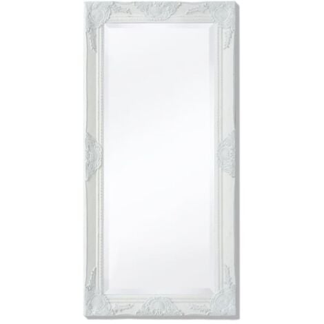 vidaXL Specchio da Parete Stile Barocco 100x50 cm Bianco