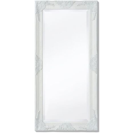 vidaXL Specchio da Parete Stile Barocco 100x50 cm Bianco