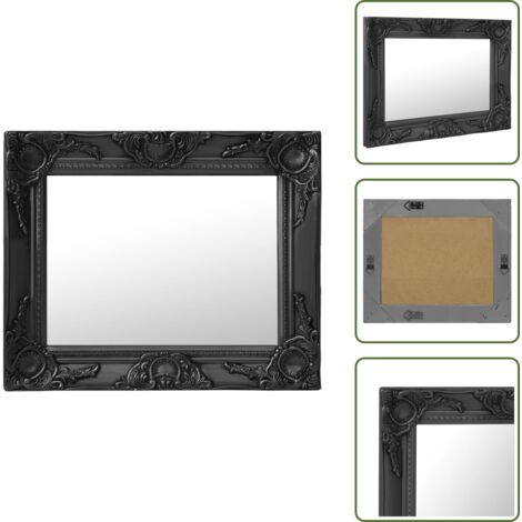 - vidaXL Specchio da Parete Stile Barocco 50x40 cm Nero -