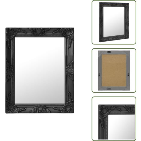- vidaXL Specchio da Parete Stile Barocco 50x60 cm Nero -