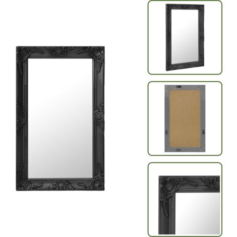 - vidaXL Specchio da Parete Stile Barocco 50x80 cm Nero -