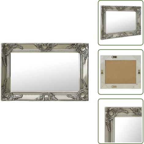 - vidaXL Specchio da Parete Stile Barocco 60x40 cm Argento -
