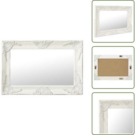 - vidaXL Specchio da Parete Stile Barocco 60x40 cm Bianco -