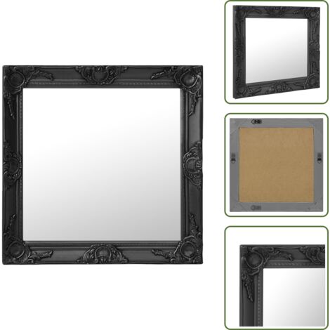 - vidaXL Specchio da Parete Stile Barocco 60x60 cm Nero -