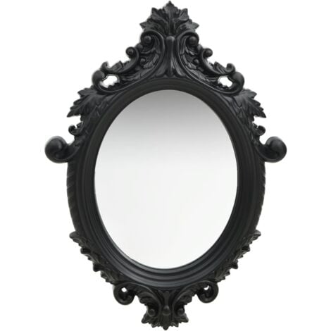 vidaXL Specchio da Parete Stile Castello 56x76 cm Nero