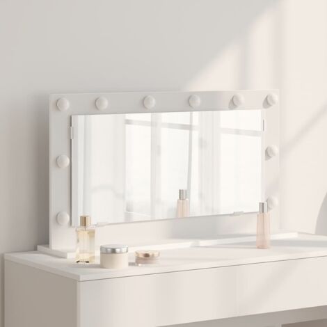 vidaXL Specchio da Toeletta con Luci LED Bianco 80x45x18 cm