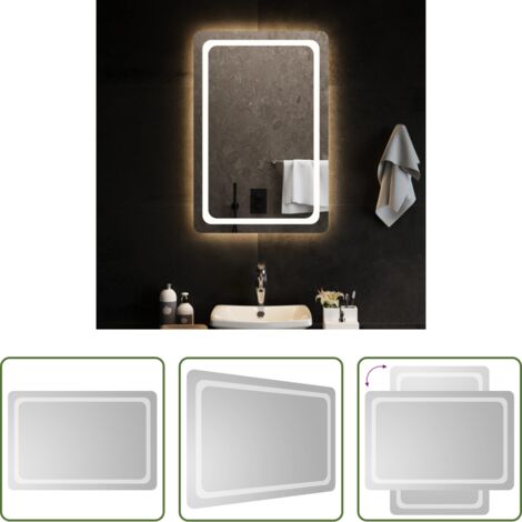 vidaXL Specchio da trucco -  Specchio da Bagno con Luci LED 60x90 cm