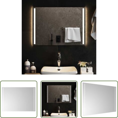 vidaXL Specchio da trucco -  Specchio da Bagno con Luci LED 70x50 cm