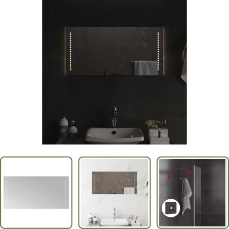 vidaXL Specchio da trucco -  Specchio da Bagno con Luci LED 80x40 cm