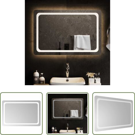 vidaXL Specchio da trucco -  Specchio da Bagno con Luci LED 90x60 cm