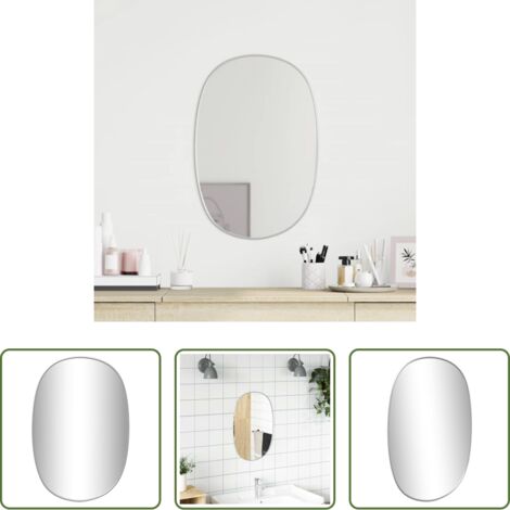 vidaXL Specchio da trucco -  Specchio da Parete Argento 50x35 cm