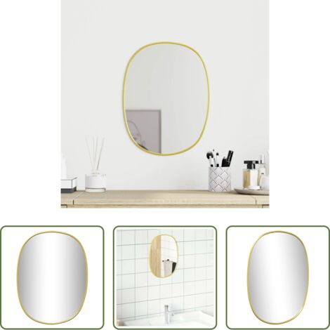 vidaXL Specchio da trucco -  Specchio da Parete Dorato 30x25 cm