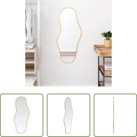 vidaXL Specchio da trucco -  Specchio da Parete Dorato 90x40 cm