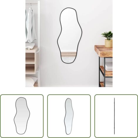 vidaXL Specchio da trucco -  Specchio da Parete Nero 90x40 cm