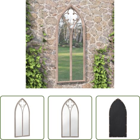 vidaXL Specchio esterno -  Specchio da Giardino Sabbia 100x45 cm in Ferro per Uso Esterno