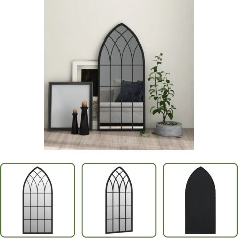 vidaXL Specchio in ferro -  Specchio Nero 100x45 cm Ferro per Uso Interno