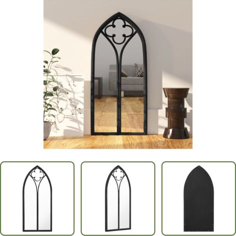 vidaXL Specchio in ferro -  Specchio Nero 100x45 cm Ferro per Uso Interno