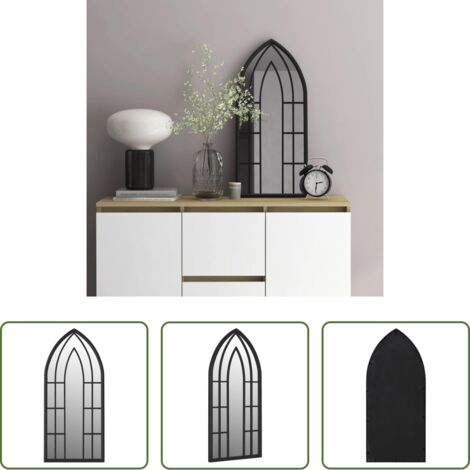 vidaXL Specchio in ferro -  Specchio Nero 70x30 cm Ferro per Uso Interno