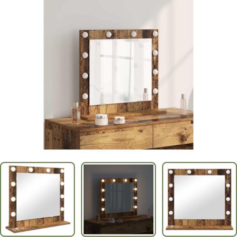 vidaXL Specchio in legno -  Specchio da Vanità Rettangolare Legno vecchio 60 x 55 x 18 cm