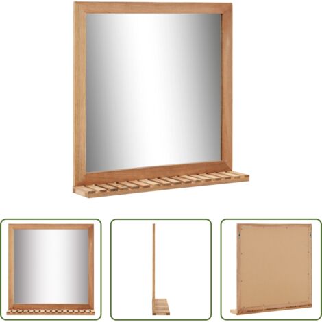 vidaXL Specchio in noce -  Specchio da Bagno 60x12x62 cm in Legno Massello di Noce