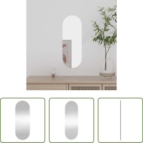 vidaXL Specchio in vetro -  Specchio da Parete 15x40 cm Vetro Ovale