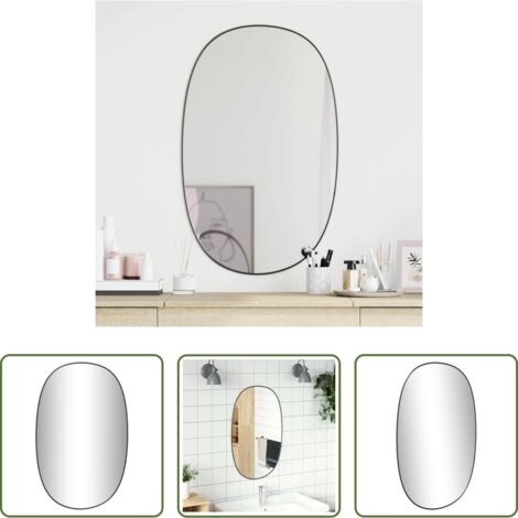 vidaXL Specchio in vetro -  Specchio da Parete Nero 70x45 cm