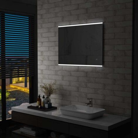 vidaXL Specchio LED da Bagno con Sensore Tattile 80x60 cm