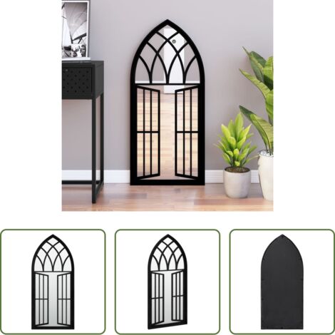 vidaXL Specchio nero -  Specchio Nero 100x45 cm in Ferro per Uso Interno