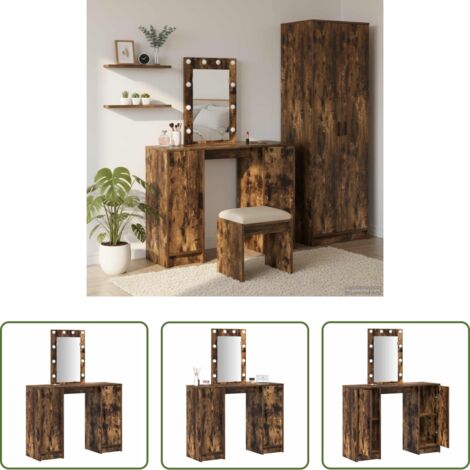 vidaXL Specchio piano -  Tavolo da Trucco Marrone 102 x 33 x 135 cm Legno multistrato