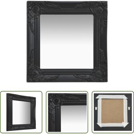 vidaXL Specchio quadrato -  Specchio da Parete Stile Barocco 40x40 cm Nero