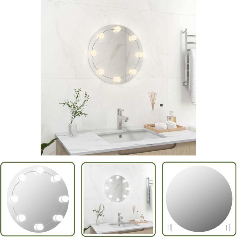 Vidaxl Wandspiegel Mit Led-beleuchtung Rund Glas